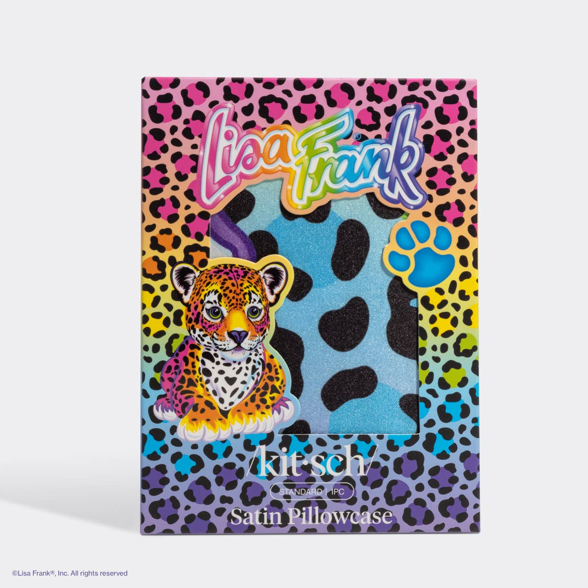 Lisa Frank x Kitsch Standard Satin Pillowcase | Rainbow Leopard