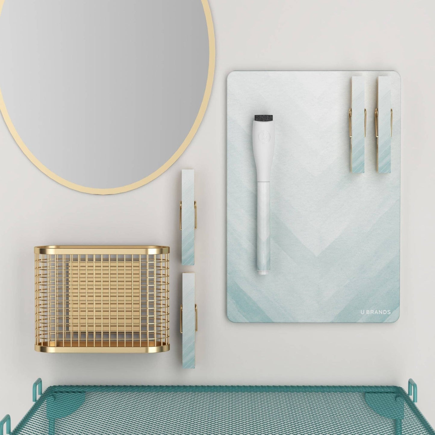 Blue Chevron Shelf Locker Kit Blue