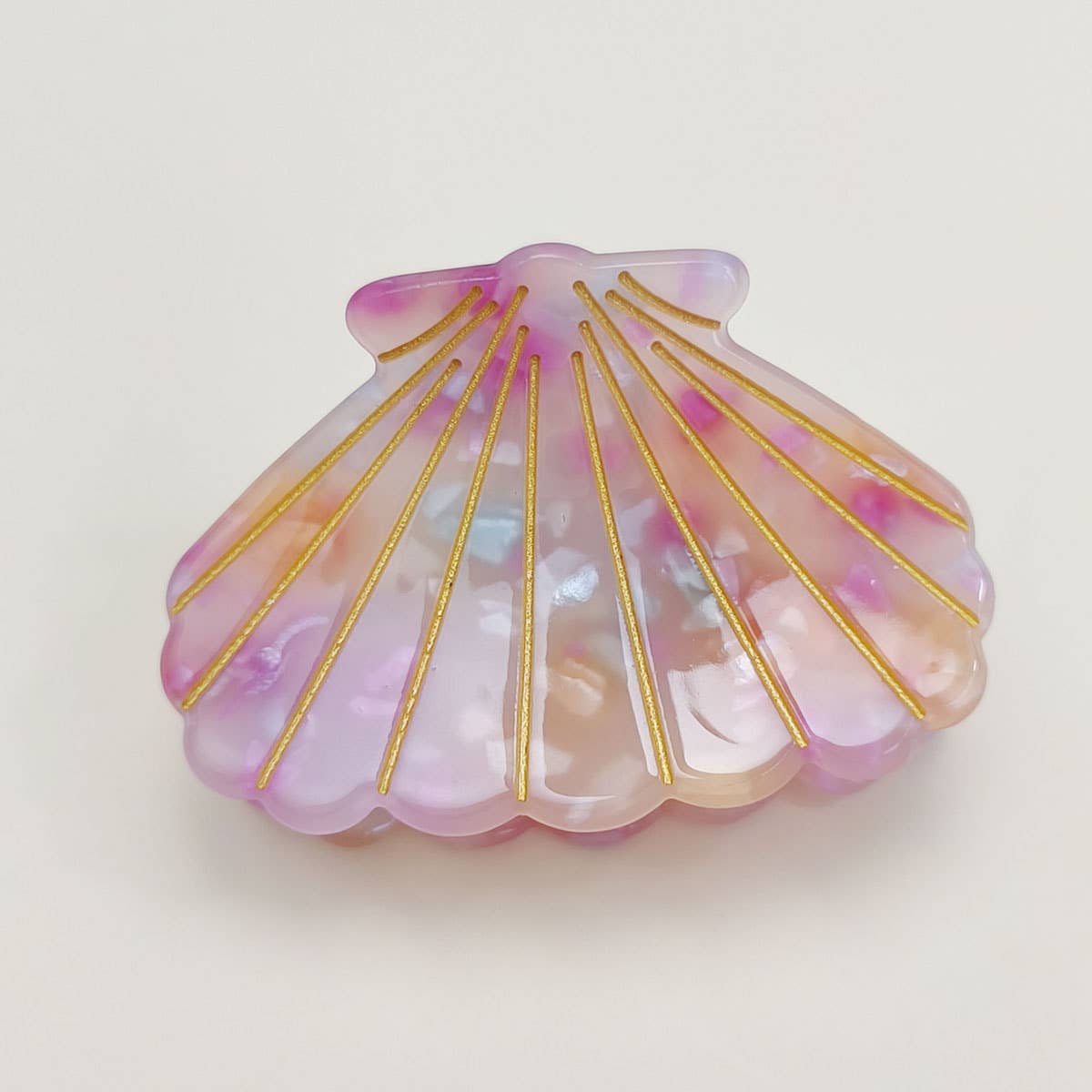 White Small 2" Shell Hair Claw Clip