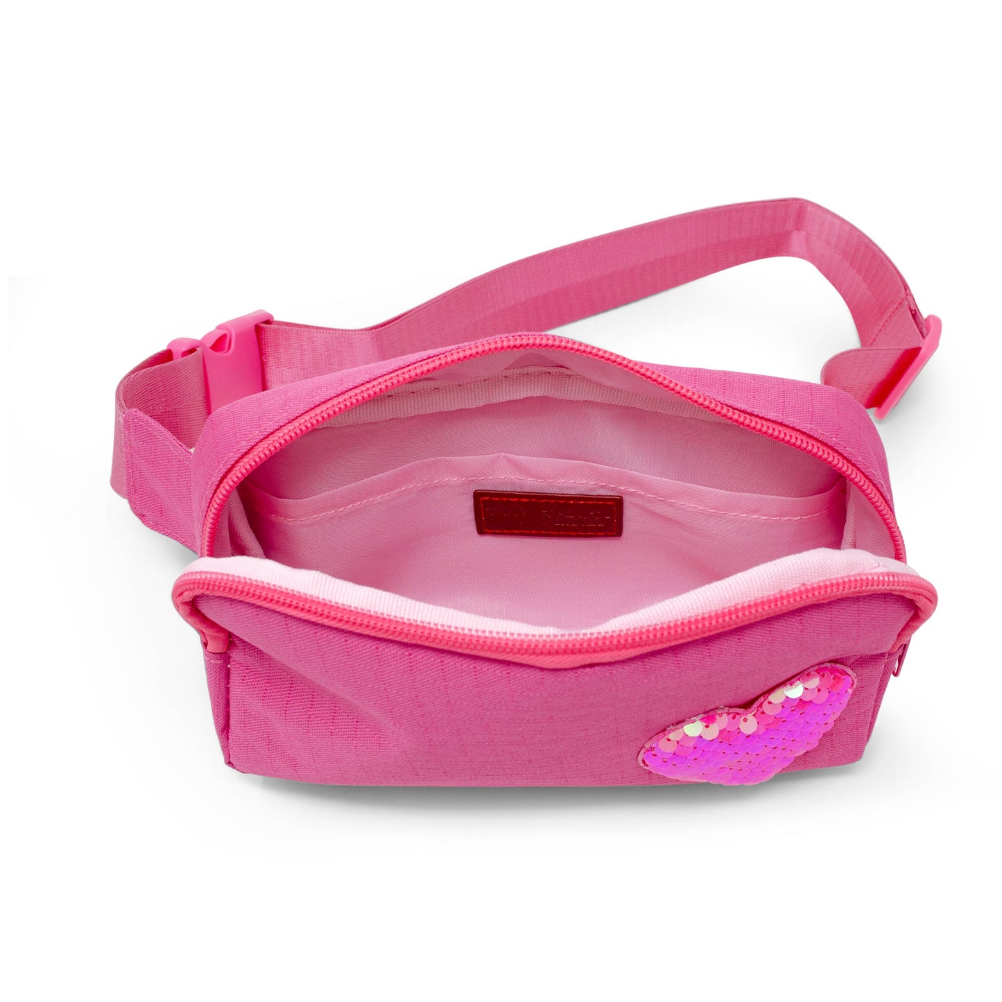 Pink Sequin Heart Crossbody Bag
