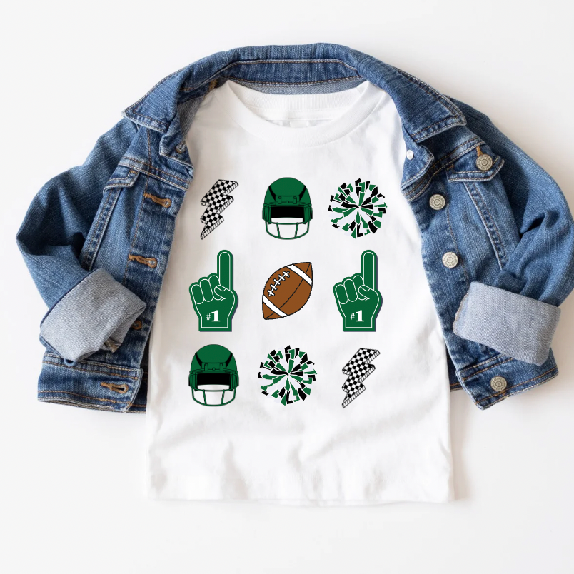 Green Football Game Day T Shirt