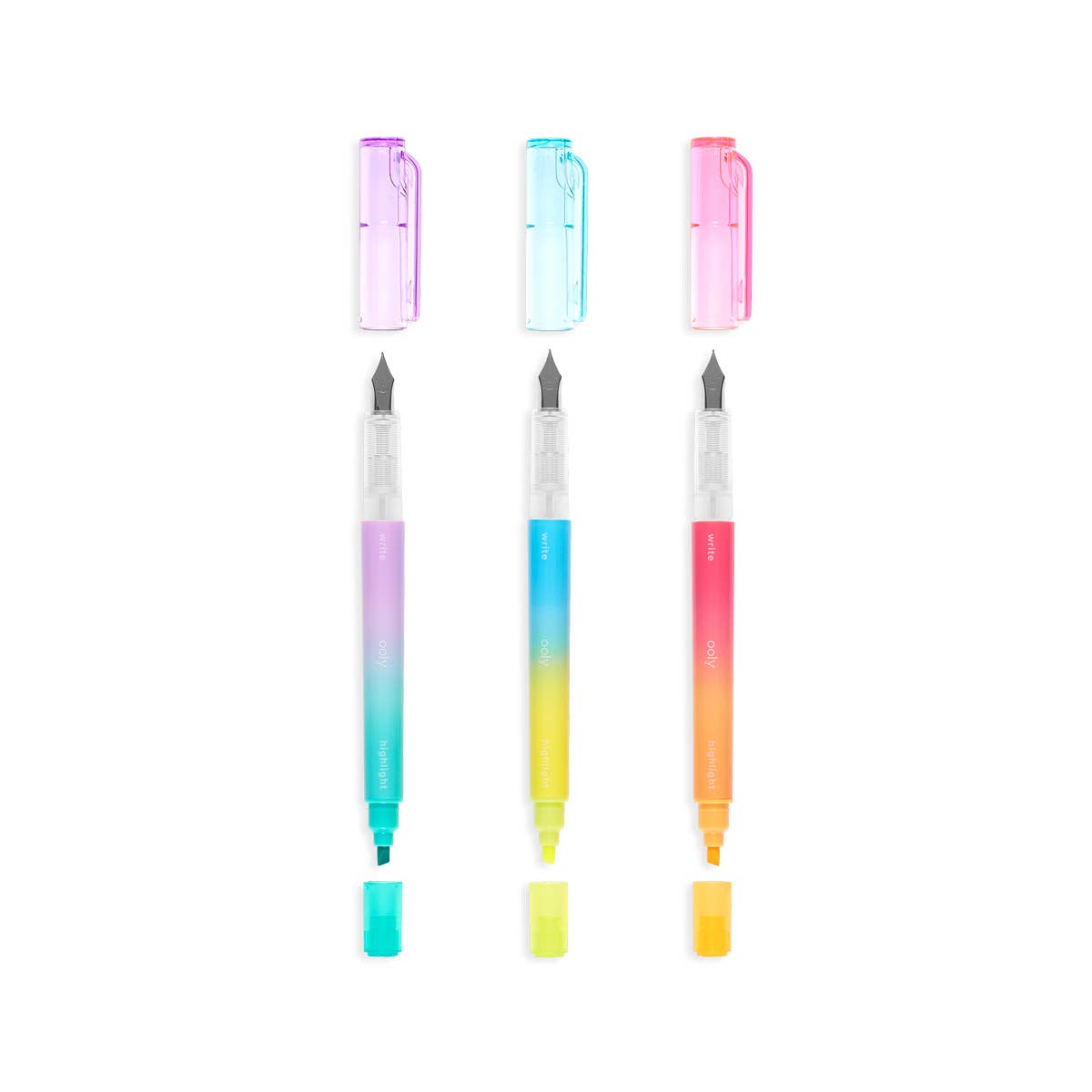 Writer's Duo Double-Ended Fountain Pens + Highlighters (Set