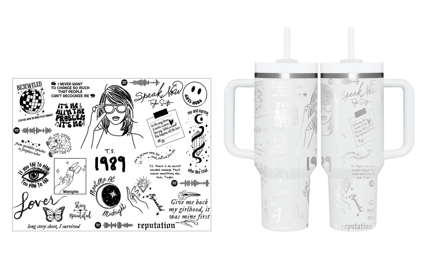 Swiftie Eras Tour Lavender 40oz Tumbler