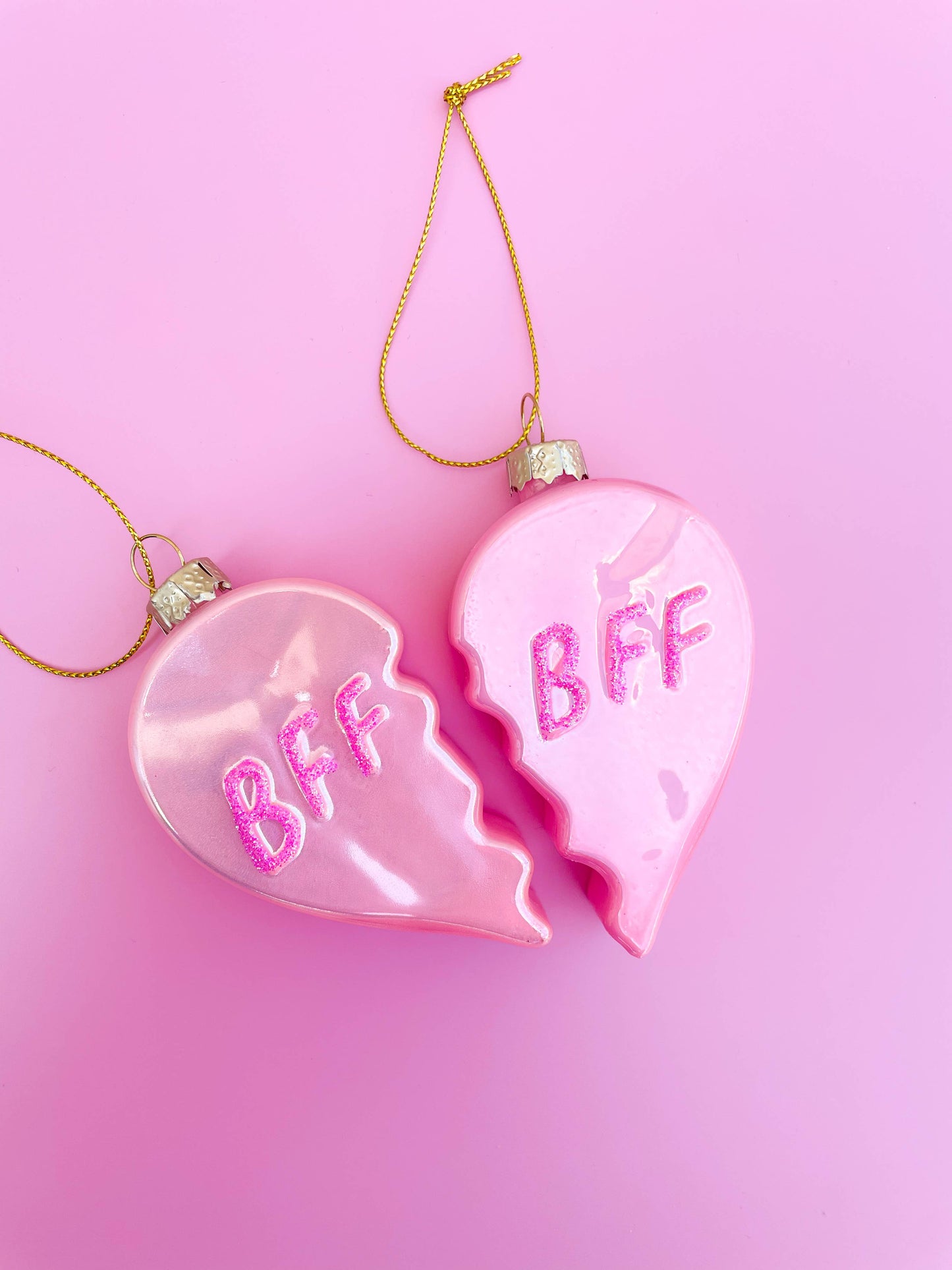 Glittered BFF Heart Ornament