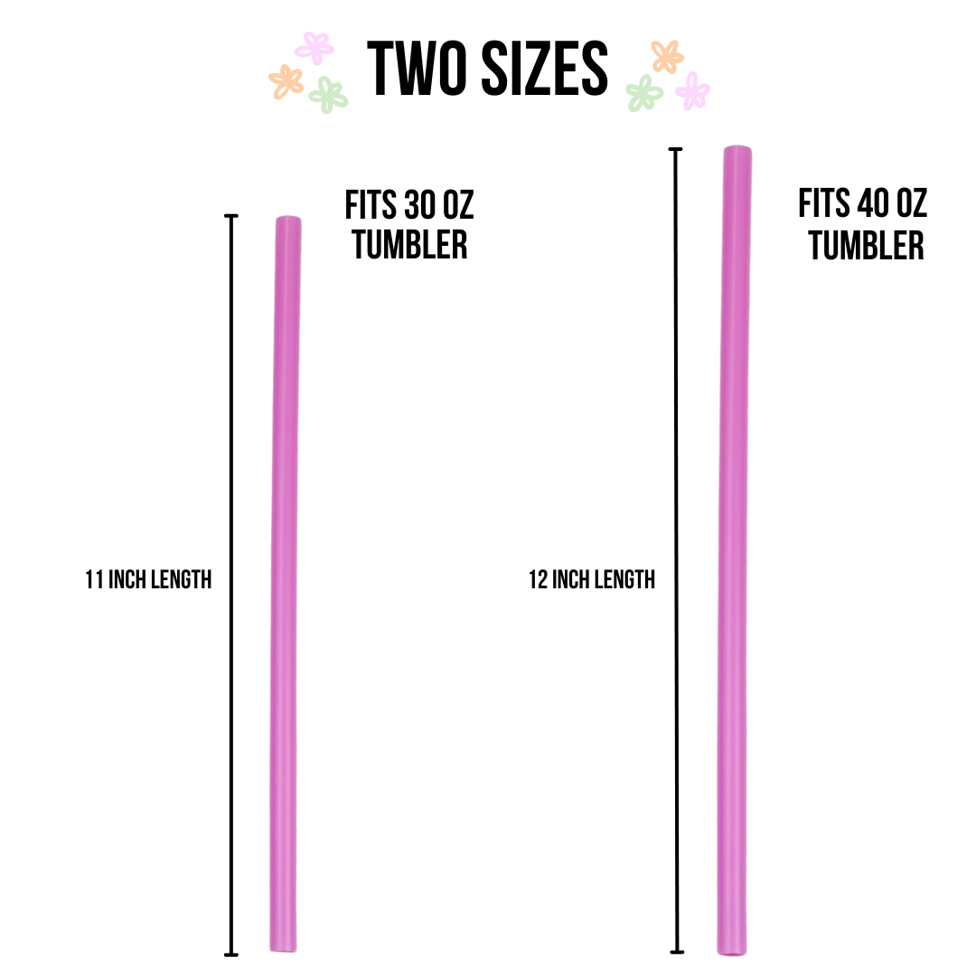 40oz Pink, Clear, Black Glitter Tumbler Straws