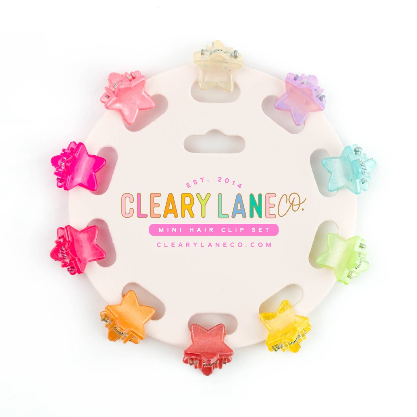 Mini Hair Clip Set | Rainbow Speckled Flowers #1