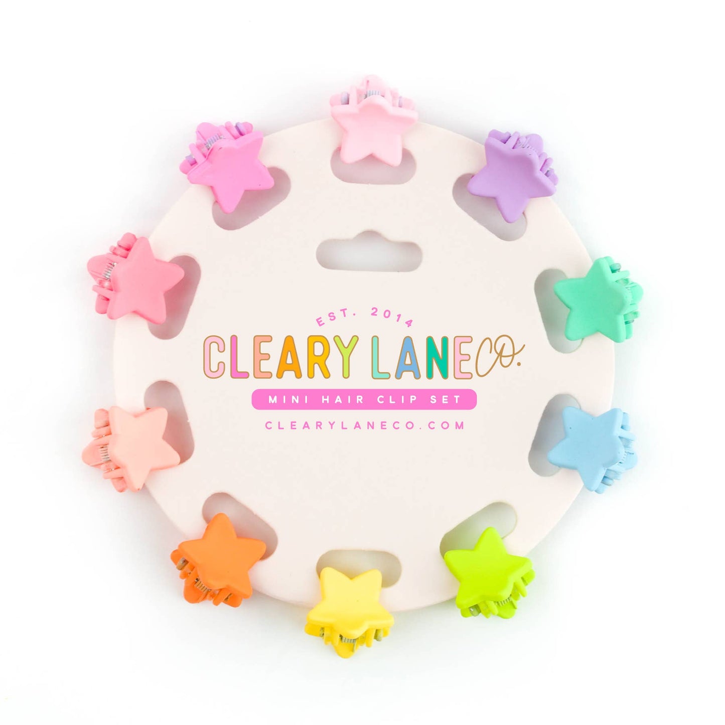 Mini Hair Clip Set | Rainbow Speckled Flowers #1