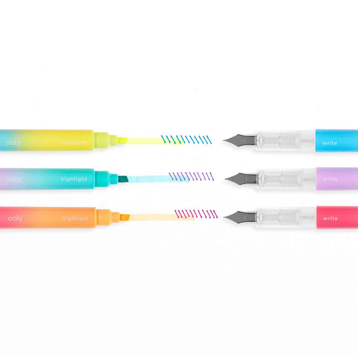 Writer's Duo Double-Ended Fountain Pens + Highlighters (Set