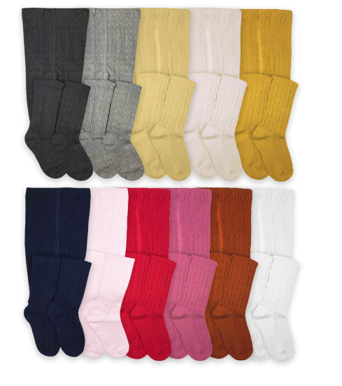 Jefferies Socks Classic Cable White Tights 1 Pair (1560)