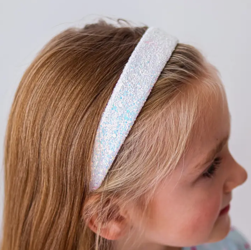 Chunky Glitter Headband | White
