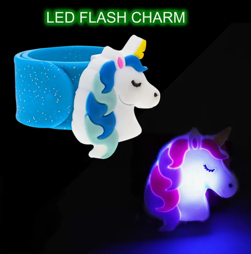 Light up LED Unicorn Slap Bracelet | Pink