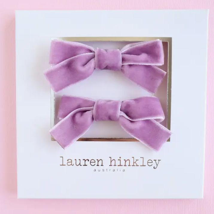Velvet Bow Set | Pastel Violet