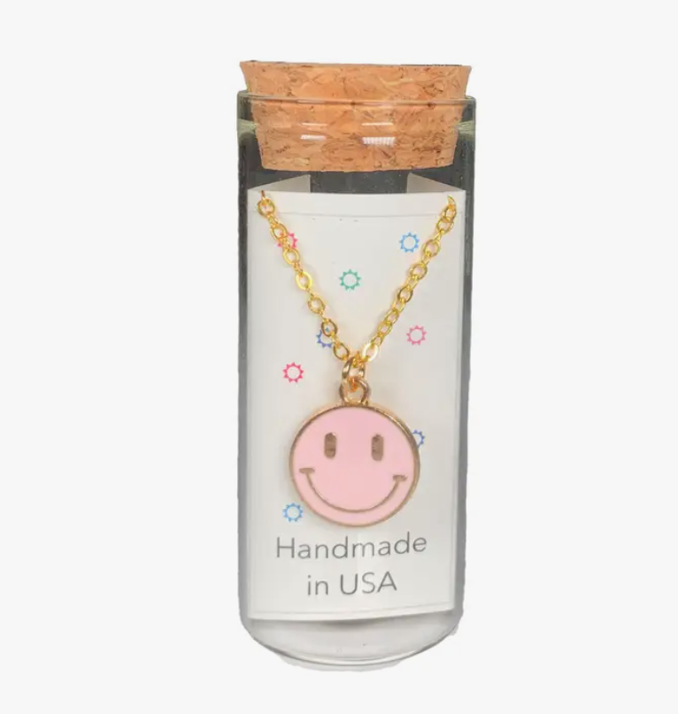 Charm Necklace in Bottle | Happy Face