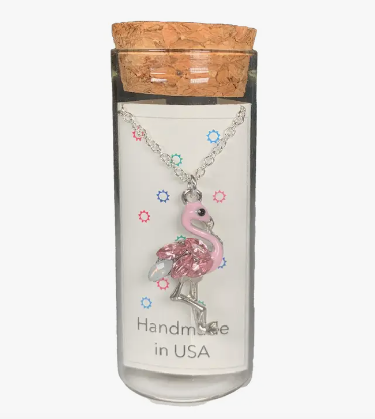 Charm Necklace in Bottle | Flamingo