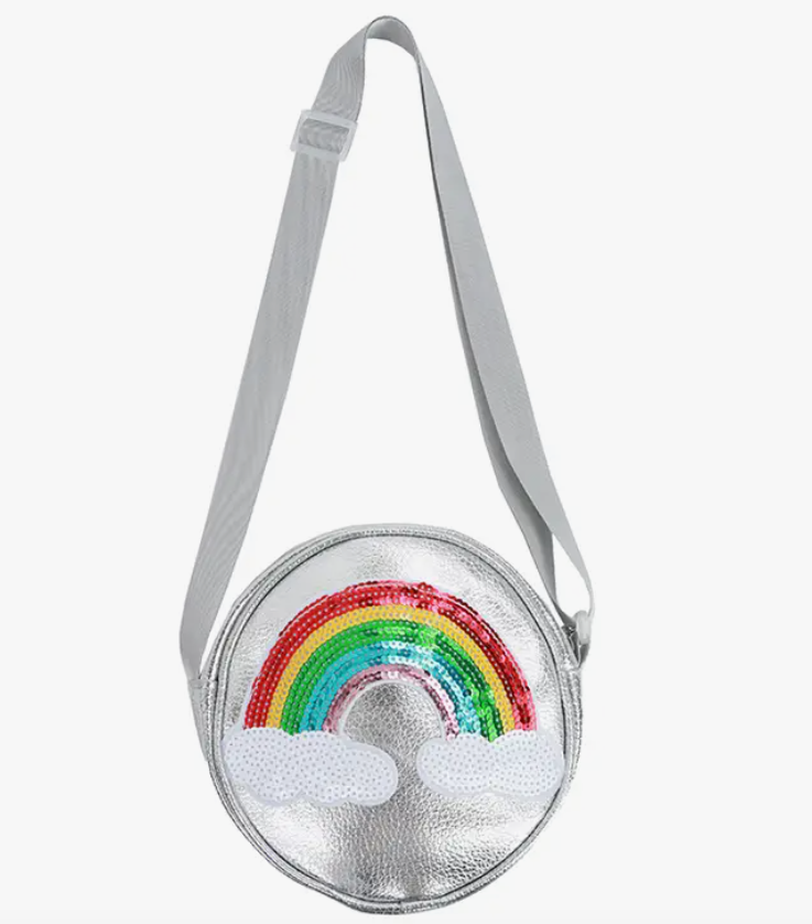 Silver Sequin Rainbow Purse