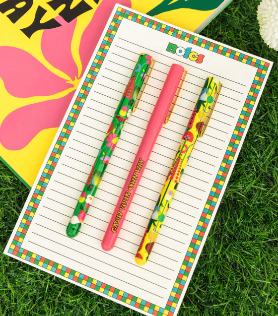 Geometric Flowers Pen Set