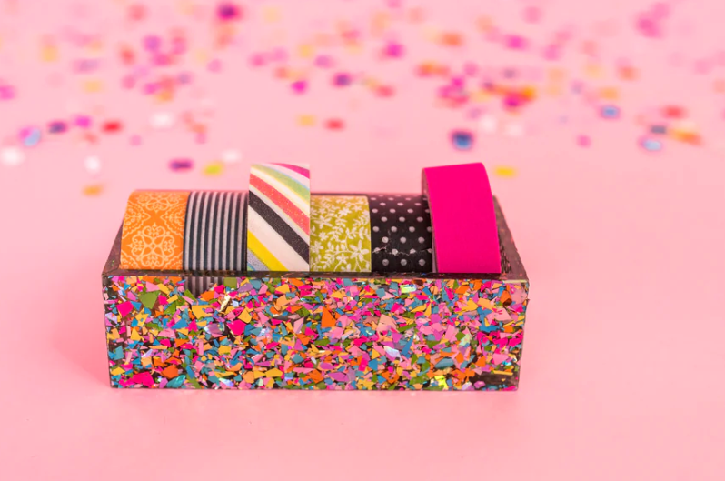 Confetti Acrylic Business Card Holder