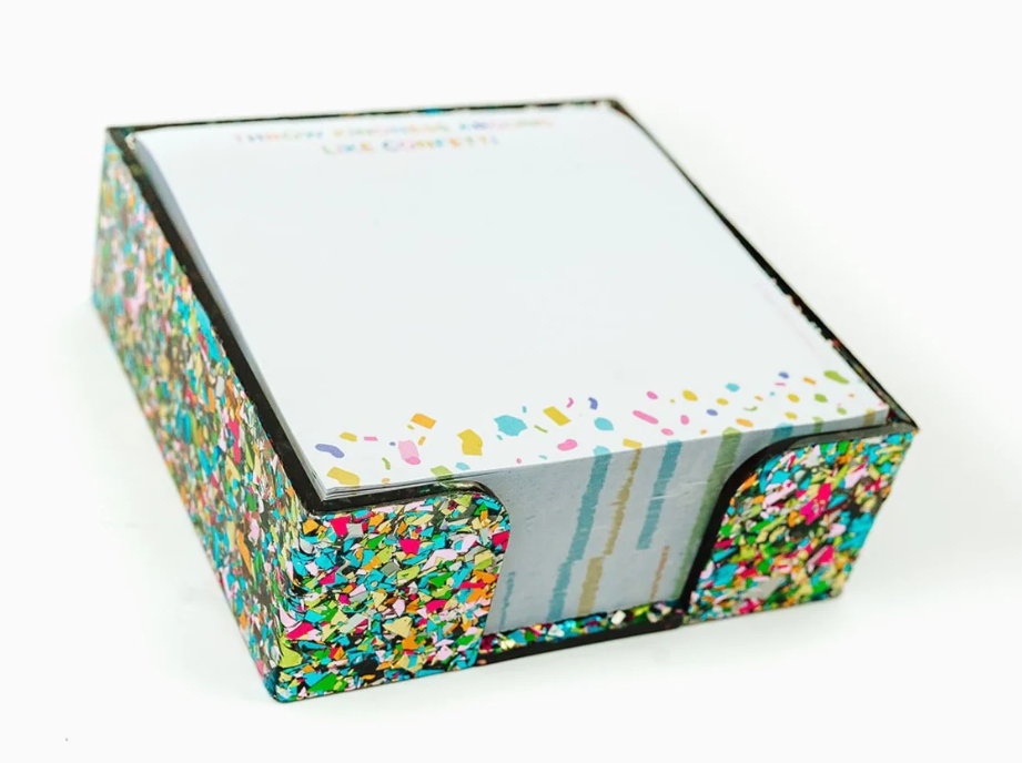 Confetti Acrylic Holder w/Sticky Notes