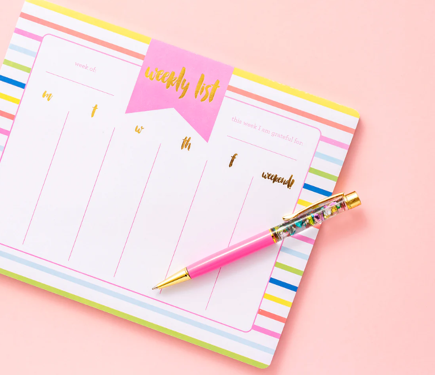 Striped Weekly Planner List Pad
