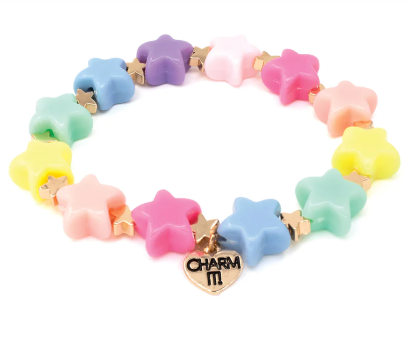 Gold Pastel Star Stretch Bracelet