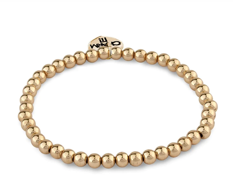 Gold 4mm Stretch Bead Bracelet