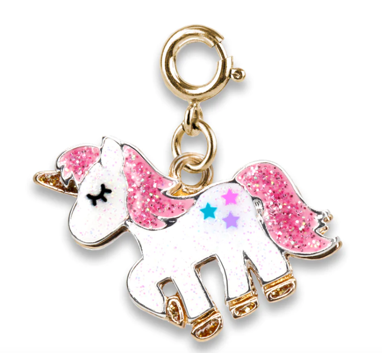 Gold Glitter Unicorn Charm