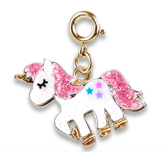 Gold Glitter Unicorn Charm