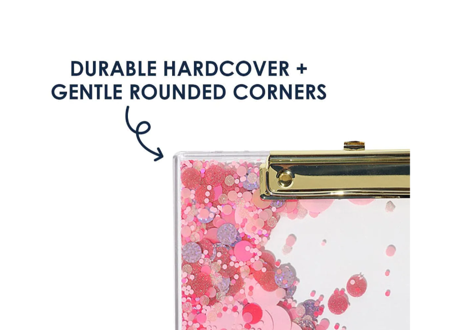 Pink Party Confetti Clear Clipboard