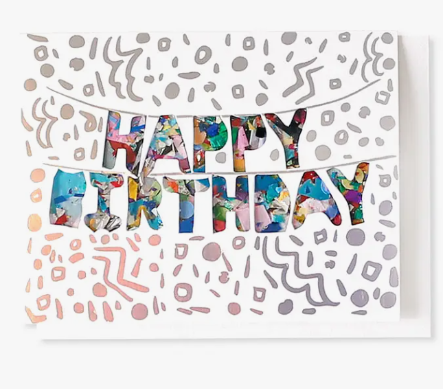 Happy Birthday Balloons Confetti Filled Card