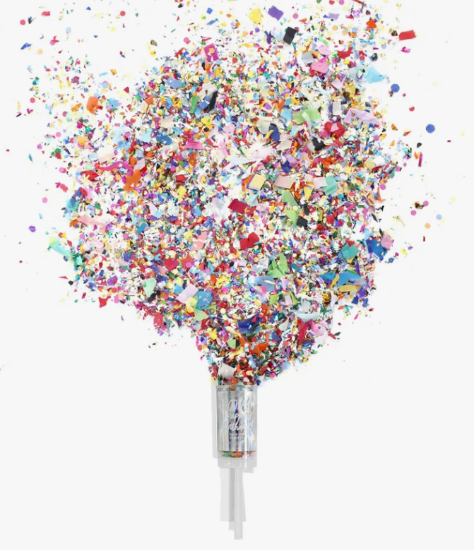 Hooray Happy Birthday Confetti Push Pop