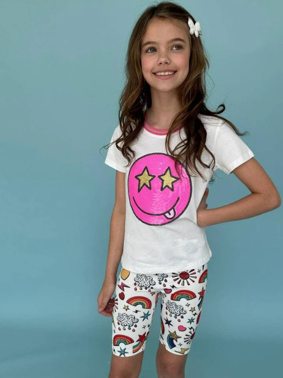Sunny Rainbow Flash Biker Shorts