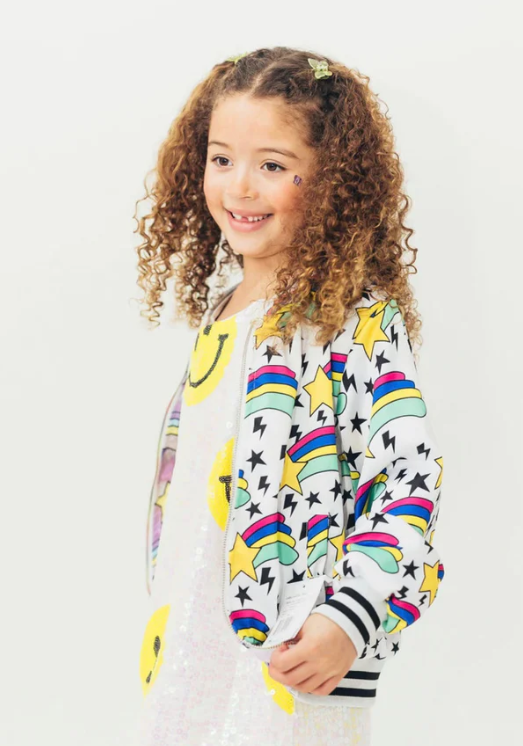Shooting Star Reversible Satin Bomber