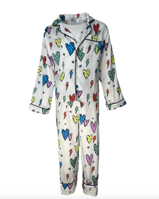 Rainbow Cheetah Heart Jammer Set
