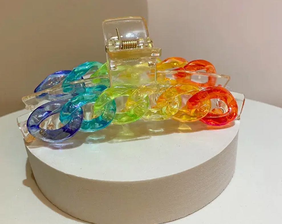 Rainbow Chain Hair Claw