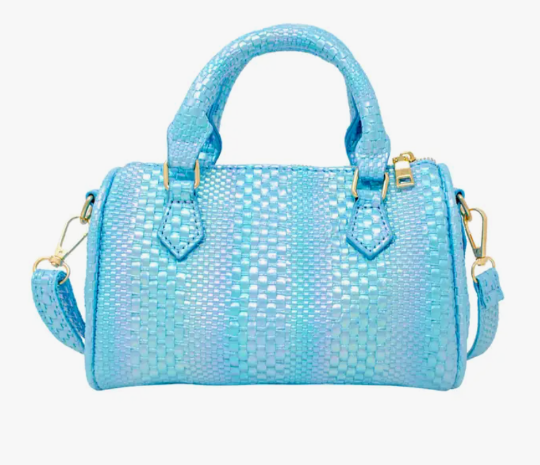 Teal Rainbow Duffle Handbag