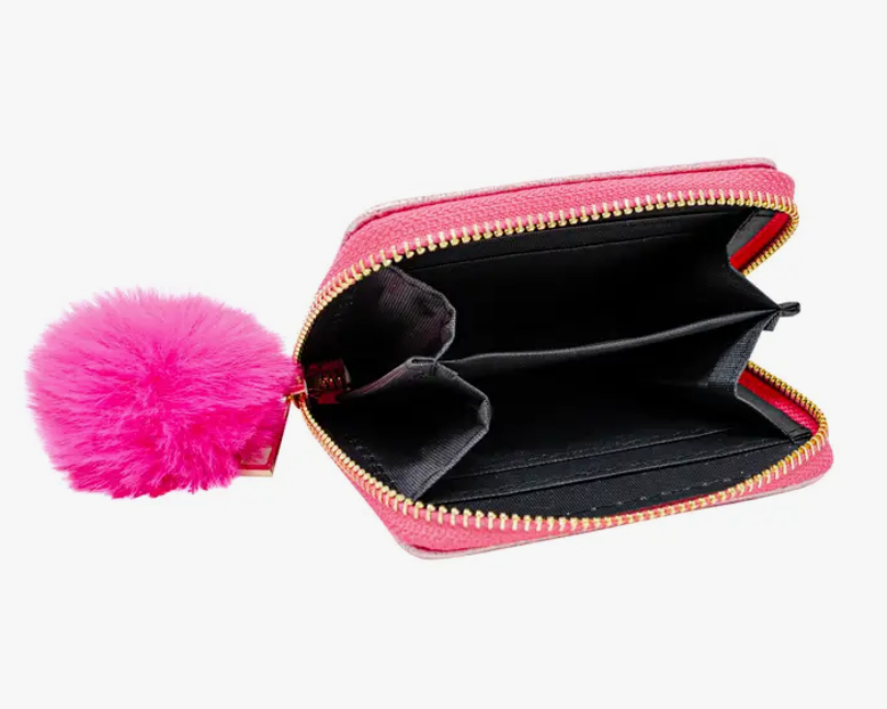 Hot Pink Heart Dotted Shiny Wallet