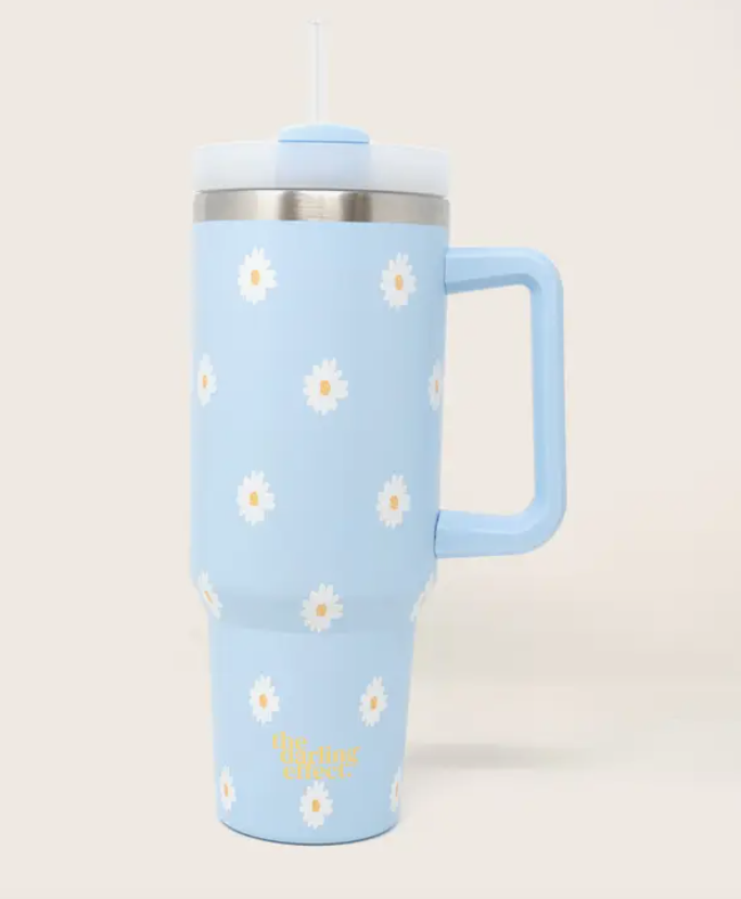 Blue Dancing Daisy 40oz Tumbler