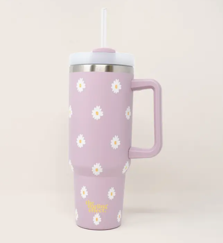 Lilac Dancing Daisy 40oz Tumbler
