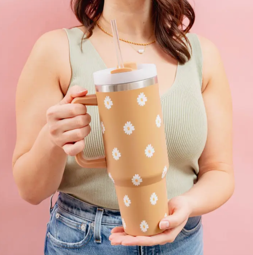 Sandstone Dancing Daisy 40oz Tumbler