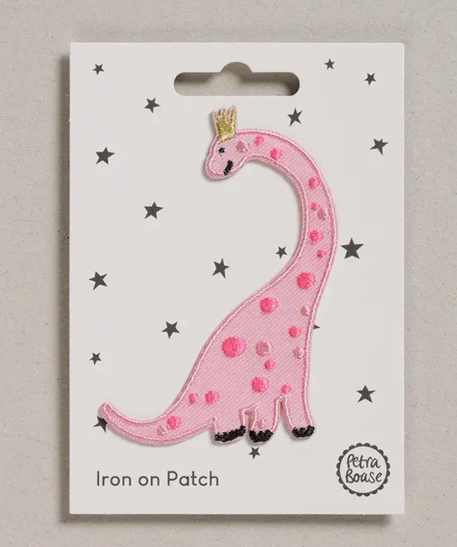 Pink Dinosaur Iron on Patch