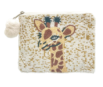 Giraffe Beaded Pouch