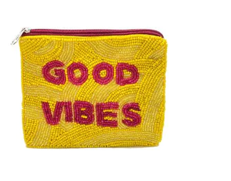 Good Vibes Beaded Pouch