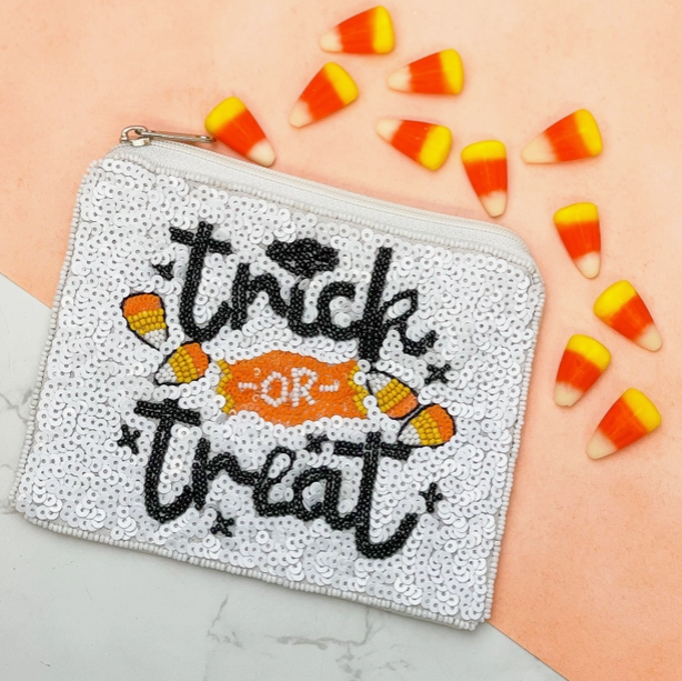 Trick or Treat Beaded Pouch