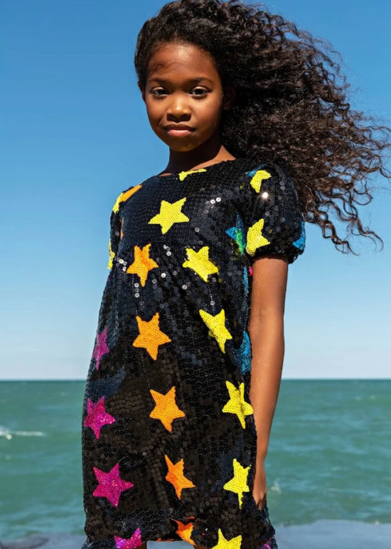 Black Sequin Stars Dress