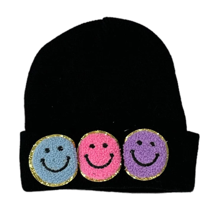 Happy Emoji Beannie | Black