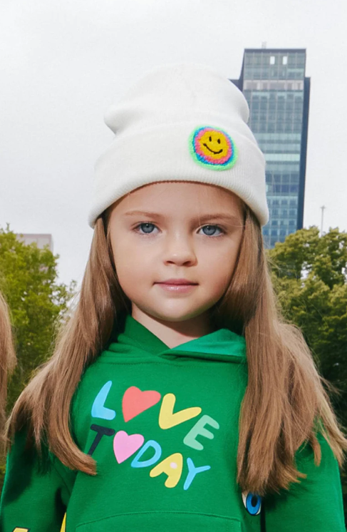 Neon Emoji Beannie | White