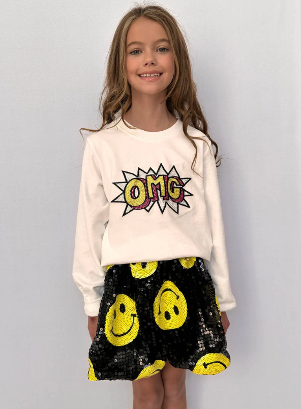 Don't Worry Be Happy Sequin Skirt