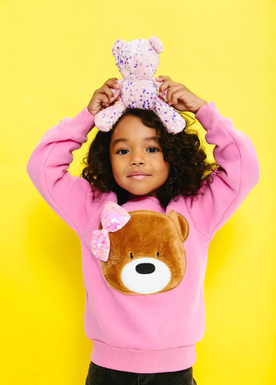 Pink Teddy Bow Sweatshirt