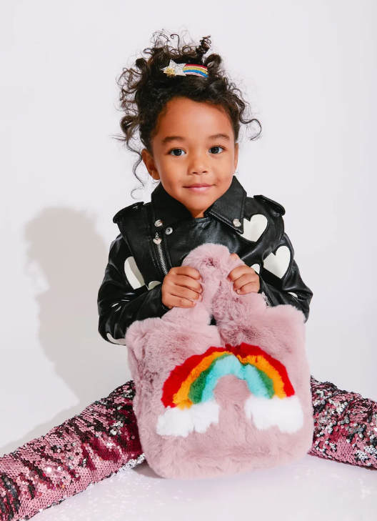 Fuzzy Rainbow Purse