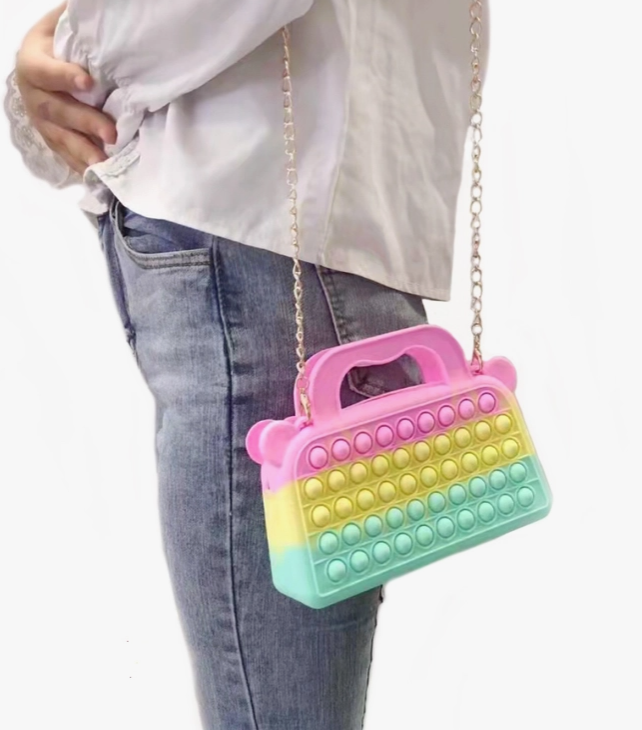 Fidget Pop Pastel Purse w/Gold Chain